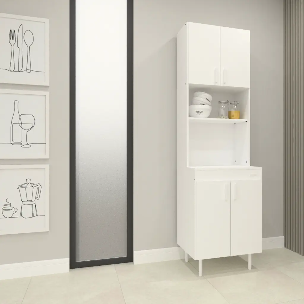 10155 - COLUMNA COCINA 4 PUERTAS MEL. BLANCO AMBIENTADA.webp