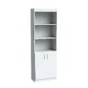 Biblioteca Mosconi Blanca Con Estantes Y Puertas Repisa