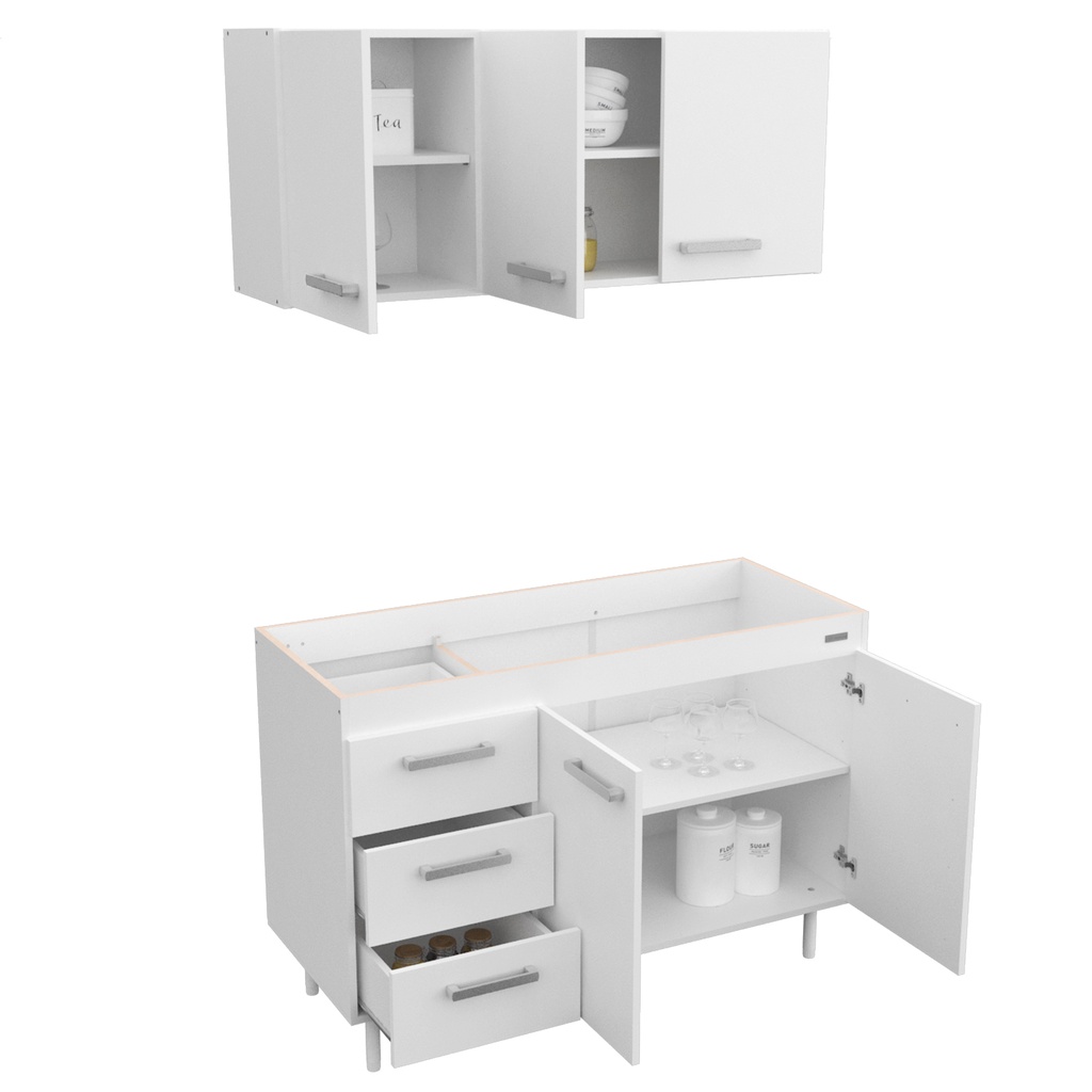 Combo Mueble De Cocina 1,20 Mts. Mosconi Sin Bacha
