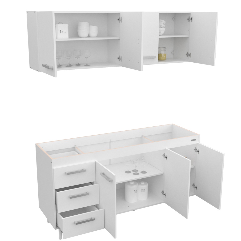 Combo Mueble De Cocina 1,60 Mts. Mosconi Sin Bacha