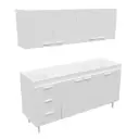 Combo Mueble De Cocina 1,60 Mts. Mosconi Sin Bacha