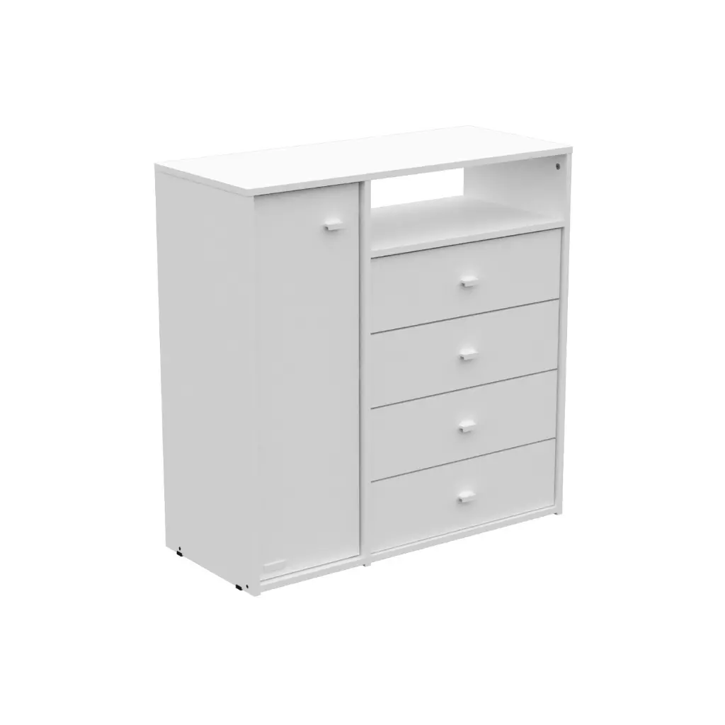 Cómoda Cajonero Millenial 4 Cajones 1 Puerta