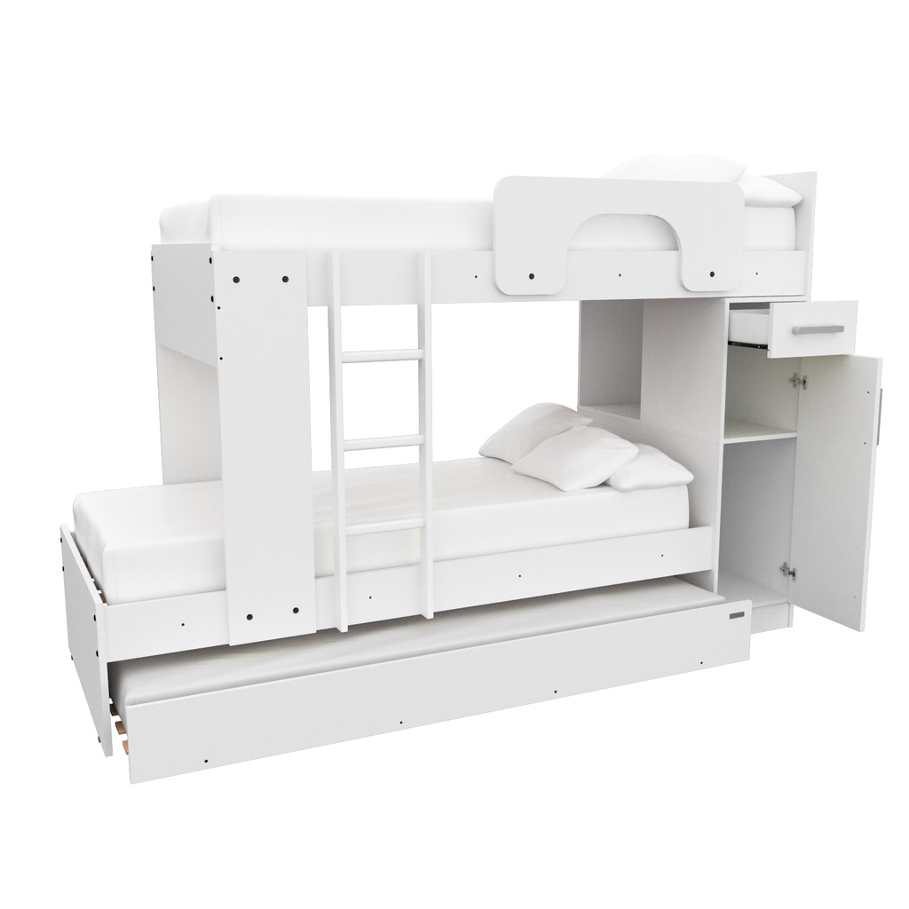 Cama Cucheta Blanca Superpuesta Mosconi Dormitorio Infantil