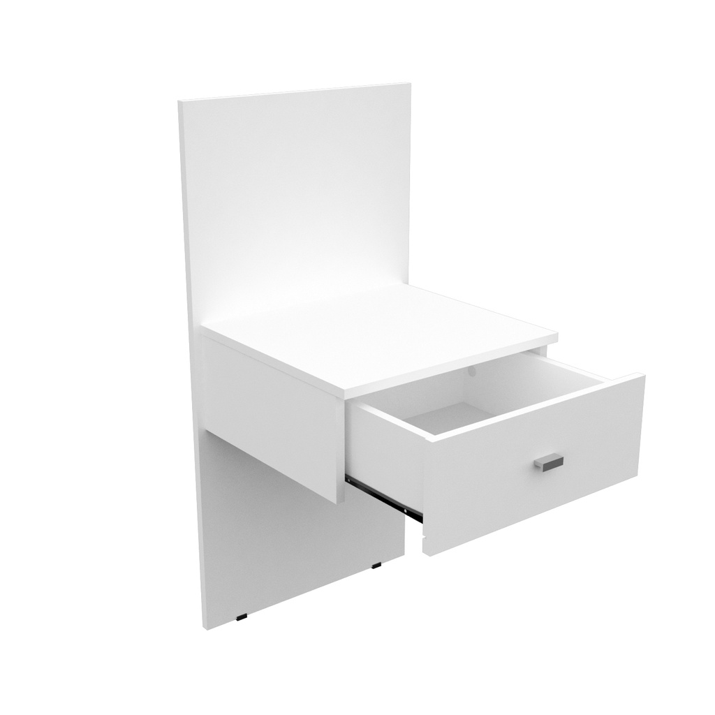 Mesa De Luz Flotante Con Panel Mesita Dormitorio Melamina