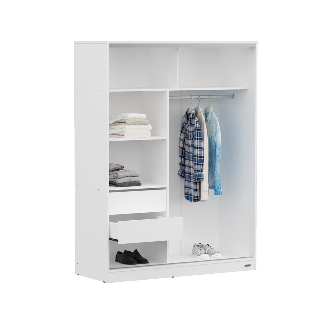 Placard 2 Puertas Corredizas Dakar 1,40 Mts. Guía Metálica