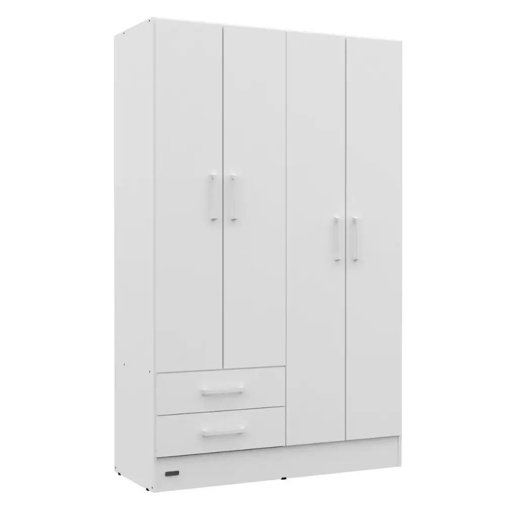 Ropero Placard Mosconi 4 Puertas Blanco Express 2 Cajones