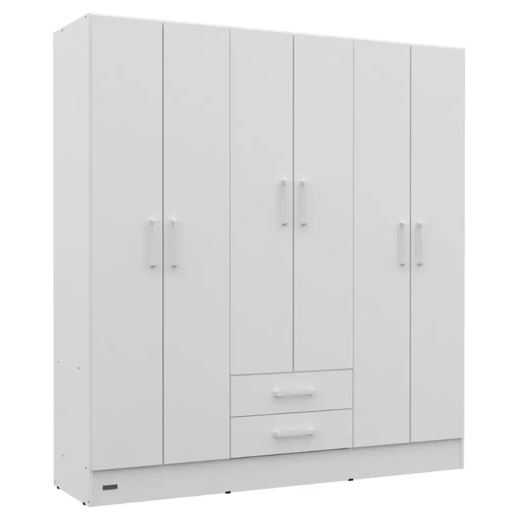 Ropero Placard Mosconi 6 Puertas Blanco Express 2 Cajones