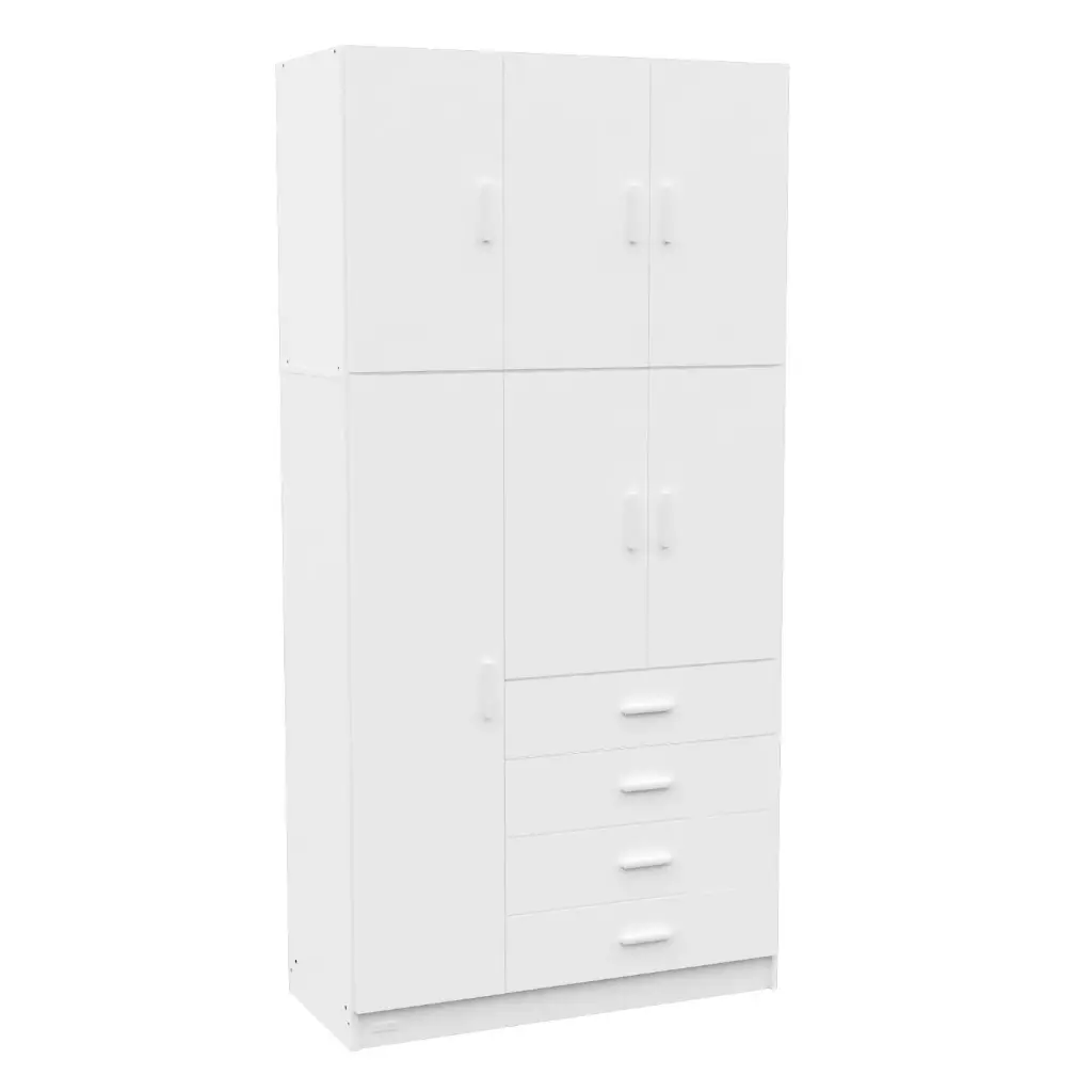 Placard Ropero 6 Puertas 4 Cajones Con Baulera Dakar