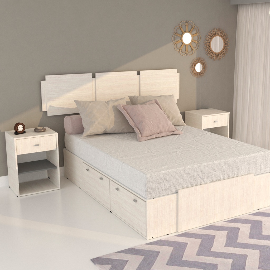 Respaldo Sommier Cama 2 Plazas Melamina Dakar