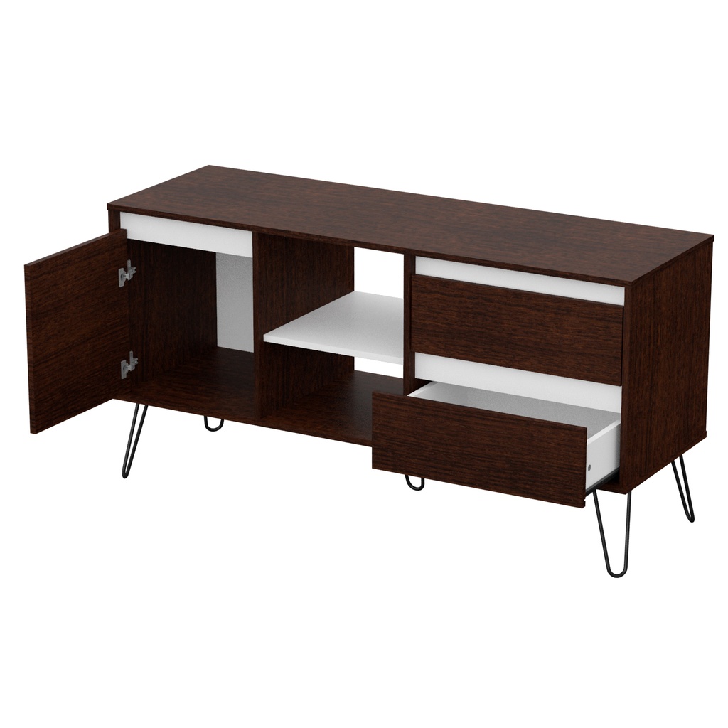 Vajillero Bahiut Estilo Nórdico Puerta Y Cajones Melamina