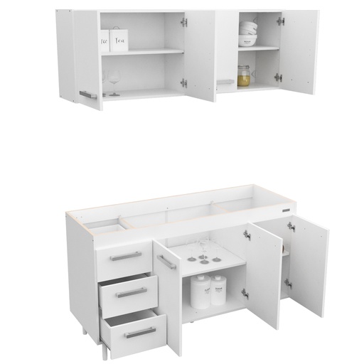 Combo Mueble De Cocina 1,40 Mts. Mosconi Sin Bacha