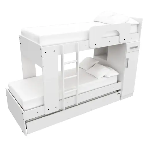 [56155] Cama Cucheta Blanca Superpuesta Mosconi Dormitorio Infantil