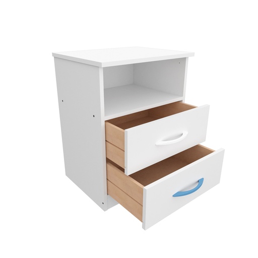 [55958] Mesa De Luz Blanca 2 Cajones 1 Estante Mosconi Express