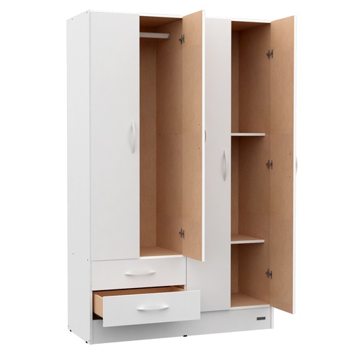 [56330] Placard Ropero 4 Puertas Blanco Interior Sin Pintar