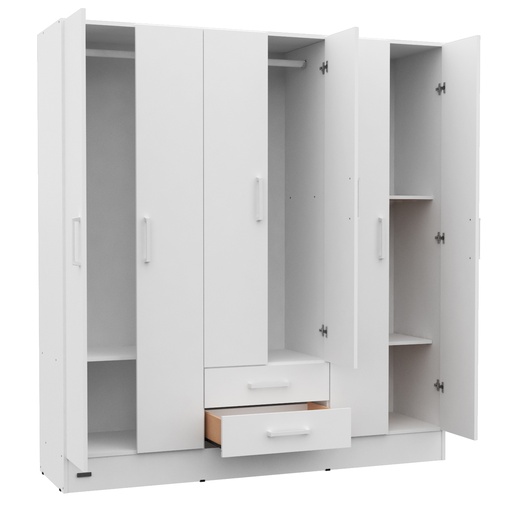 [55975] Ropero Placard Mosconi 6 Puertas Blanco Express 2 Cajones