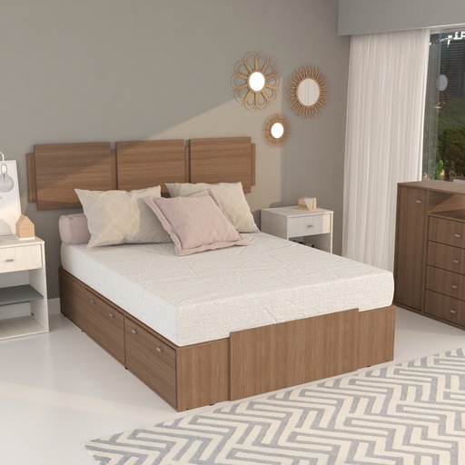 Respaldo Sommier Cama 2 Plazas Melamina Dakar