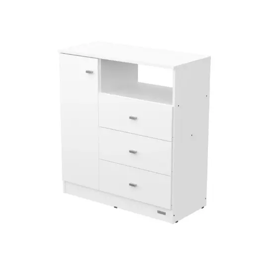 Cómoda 1 Puerta 3 Cajones Estante Dakar Zero Melamina